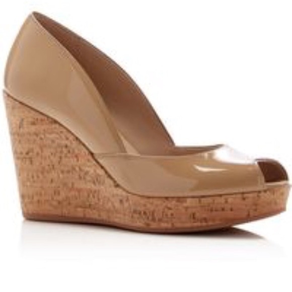 Via Spiga Shoes - Via Spiga Stan Peep Toe Cork Wedges Platform